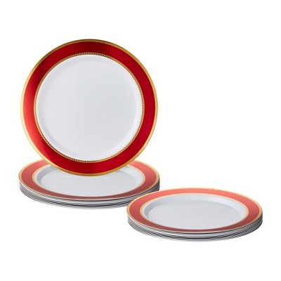 Plastic Plates Disposable Dinnerware Set 15guests Heavy Duty