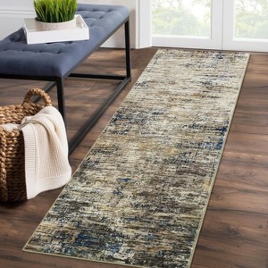 Hallway Runner Rug, Washable Soft Abstract Area Rug, Low-Pile Non-Slip Indoor Floor Mat for Bedroom, Living Room, Kitchen - 1 of 4