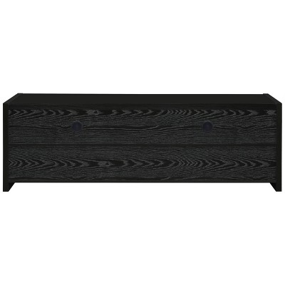 Modern Black Oak TV Console with Silver Hardware