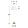 360 Lighting Dyna 58" Antique Brass White Pleated Shade Floor Lamp - 4 of 4