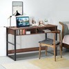 Costway Home Office Computer Desk 2 Drawers Makeup Vanity Console Table Vintage - 4 of 4