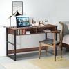 Costway Home Office Computer Desk 2 Drawers Makeup Vanity Console Table ...