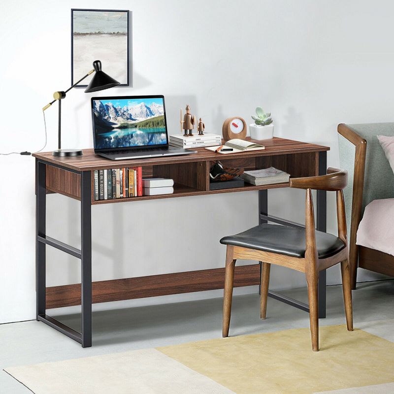 Costway Home Office Computer Desk 2 Drawers Makeup Vanity Console Table Vintage, 4 of 11