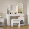 Makeup Vanity Set with Lighted Mirror & Stool & Power Outlet for Bedroom - 2 of 4