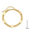 Steeltime Ladies stainless steel curban link bracelet with hearts charms. Color Options: Silver, Gold, Rose Gold - 3 of 4