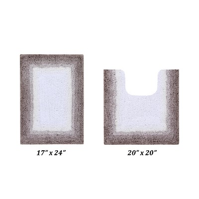 Torrent Collection 2 Piece 100% Soft Cotton Tufted Weave Bath Rug Set, Ombre Pattern, Super Soft & Absorbent, Machine Washable Bathroom Mats