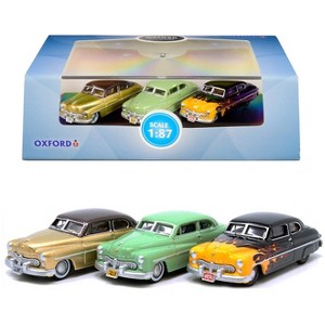 1949 Mercury Set of 3 Cars "70th Anniversary" 1/87 (HO) Scale Diecast Model Cars by Oxford Diecast - 1 of 3