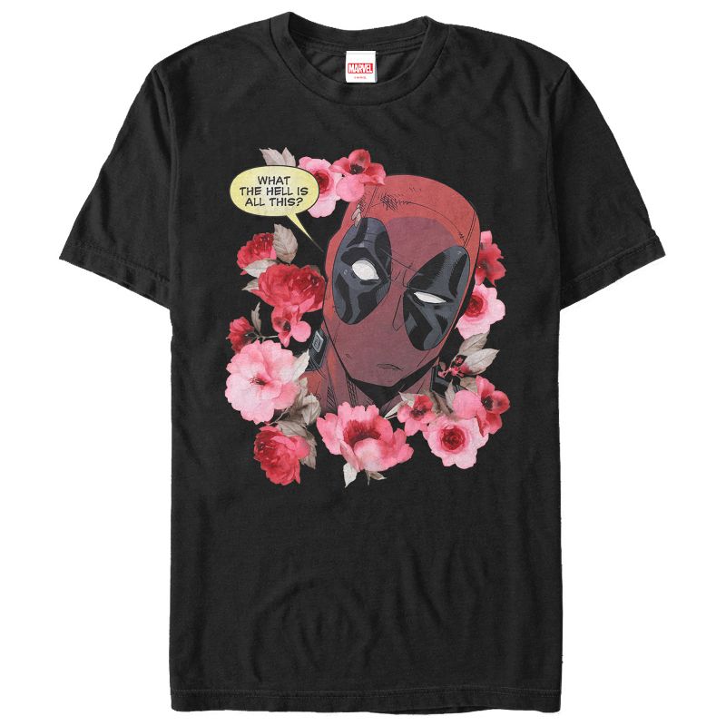 Men's Marvel Deadpool Flowers T-Shirt, 1 of 5