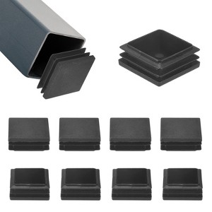 Unique Bargains Square Chair Leg Bar Stool Plastic Hole Plug Tubing End Caps Black - 1 of 4