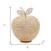 HomeRoots 15" Gold Aluminum And Faux Crystal Decorative Apple - 3 of 4