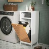 MAYEERTY Bathroom Side Cabinet, Bamboo Front Hamper, Bathroom Use, Natural White - 2 of 4