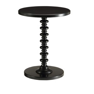 Okak Round End Side Table Turned Spindle Wood Table Drink Table for Small Spaces Bedroom Patio - 1 of 4