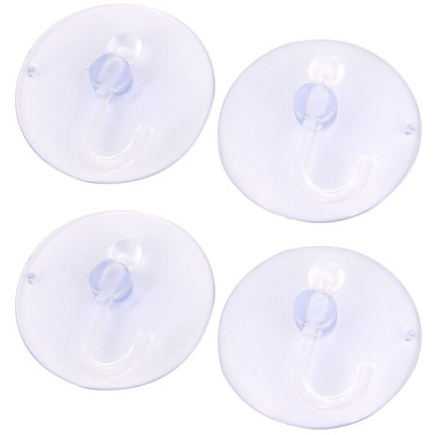 Unique Bargains Home Bathroom Wall Window Plastic Suction Cup Hook Clear Blue 4 Pcs - image 1 of 4