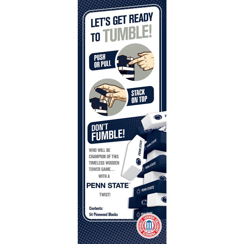 MasterPieces Real Wood Block Tumble Towers - NCAA Penn State Nittany Lions, 4 of 6
