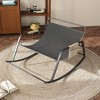 Vynxaria Series Off White Mesh Fabric Rocking Chair Set of 1 with 35 Inch Cushion Storage 330LB Steel Frame All Weather Recline - 3 of 4
