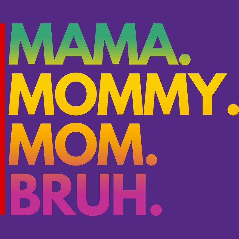 Women's Design By Humans Mother's Day Mama Mommy Mom Bruh Rainbow Text By punsalan Racerback Tank Top, 2 of 3