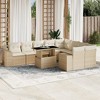 vidaXL 10 Piece Patio Sofa Set with Cushions Beige and Cream Poly Rattan - 2 of 4