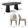 5 Piece Dining Set for 4,Black Extendable Dining Table with 4 Upholstered Armless Dining Chairs for Dining Room,Kitchen-Maison Boucle - 4 of 4