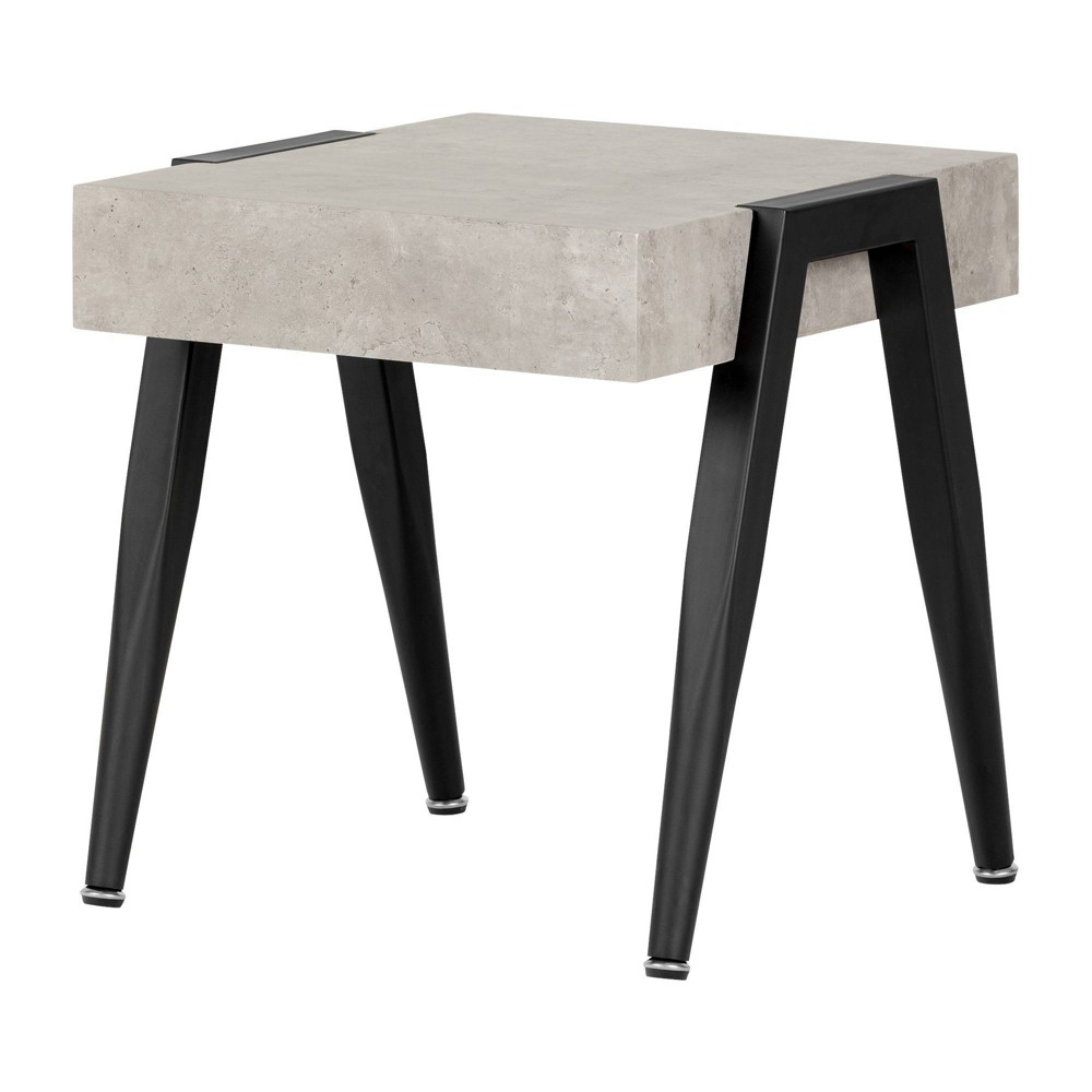 Photos - Coffee Table City Life End Table Concrete Gray/Black - South Shore