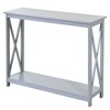 NicBex Narrow Console Table with X Design,Stylish Minimalist Entryway Table with 1 Open Bottom Storage Shelf,Modern Couch Table for Living Room,Gray - 2 of 4