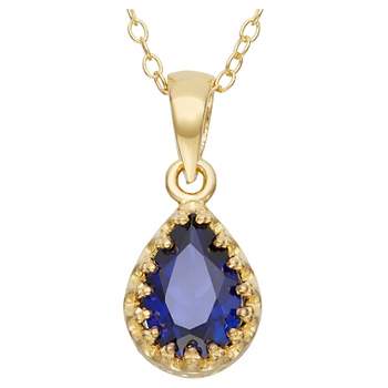 Pear-Cut Sapphire Crown Pendant