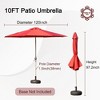 Maggift Outdoor Patio Umbrella with 8 Sturdy Ribs, Push Button Tilt and Crank, Waterproof, UV-Resistant Uitable for Garden, red, 120"*120"*97.2" - 2 of 4