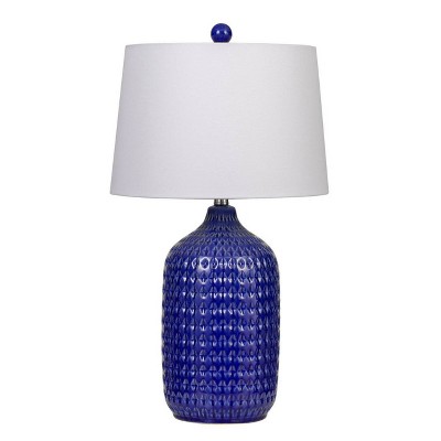 27" Adelaide Ceramic Table Lamp with Taper Drum Hardback Shade Royal Blue - Cal Lighting