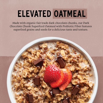 purely elizabeth. Dark Chocolate Chunk Superfood Oatmeal with Prebiotic Fiber - 9.12oz/6ct