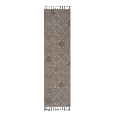 2x8 Trellis Pattern Indoor/Outdoor Runner Rug – Stain-Resistant, Non-Shedding, Medium Pile, Kid & Pet Friendly – Cream