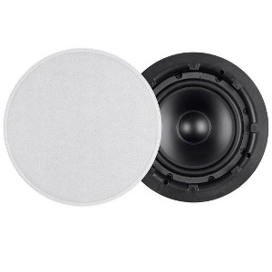 Monoprice Ceiling Speaker Subwoofer - 8 Inch, Slim Bezel, Easy Install With Dual Voice Coil (Each) - Aria Series - 1 of 4