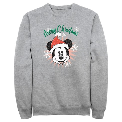 Men s Mickey Friends Merry Christmas Distressed Mickey Sweatshirt Target