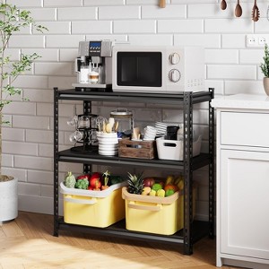 GustoWave 3-Tier Adjustable Steel Utility Storage Rack Shelves for Warehouse, Pantry, Kitchen, Workshop - 1 of 4