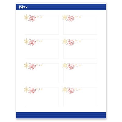 Avery Business Cards, 2" x 3.5", Silver-Holly Sparkles, Matte, 80ct