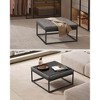 LUIZ Collection - Ottoman, Square Coffee Table, Footstool, Reversible Top, Padded Seat, Side Table, Minimalist - 3 of 4