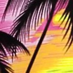 palm island view autumn pink