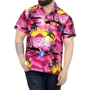 LA LEELA Men's Hawaiian Short Sleeve Button Down Shirt Mens Tropical Shirts Casual Vacation Summer Party Caribbean Shirts for Men Funny - 1 of 4
