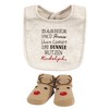 Hudson Baby Unisex Baby Cotton Bib and Sock Set, Rudolph, One Size - 4 of 4