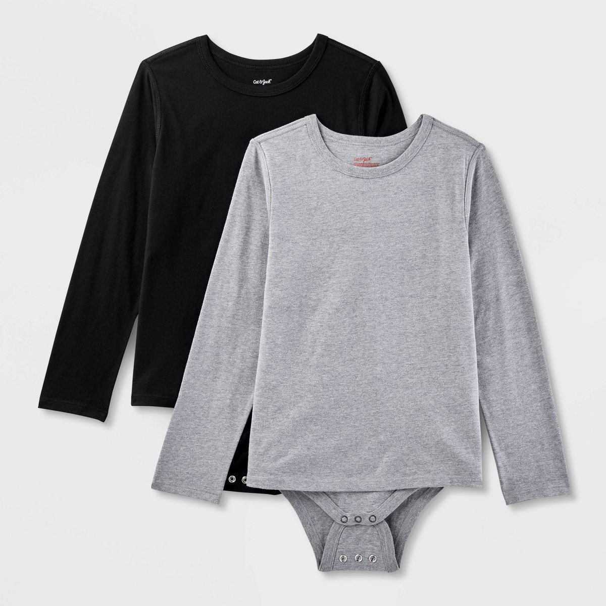 Kids' Adaptive Long Sleeve 2pk Abdominal Access Bodysuit - Cat & Jack™