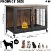 Nasitip 37.5" Dog Crate Furniture with Wheels, Wooden Dog Kennel with Pull Out Tray, Decorative Dog Cage End Table - 3 of 4