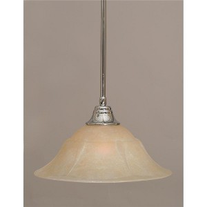 Toltec Lighting Any 1 - Light Pendant in  Chrome with 16" Amber Marble Shade - 1 of 1