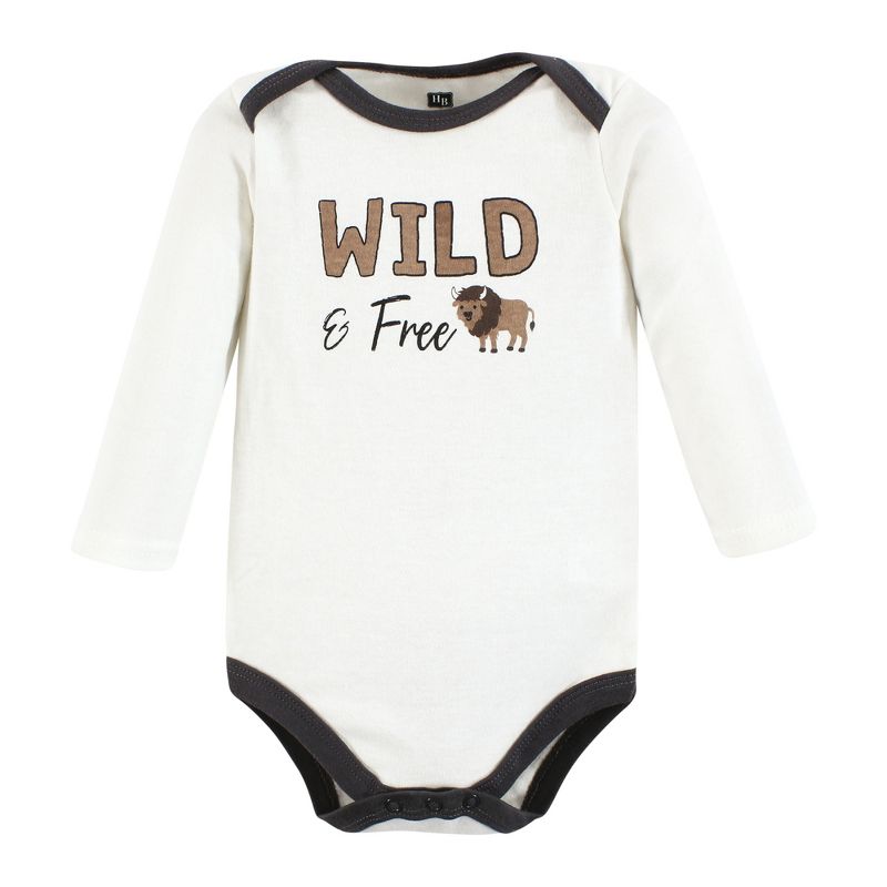 Hudson Baby Infant Boy Cotton Long-Sleeve Bodysuits, Wild Buffalo 7-Pack, 5 of 10