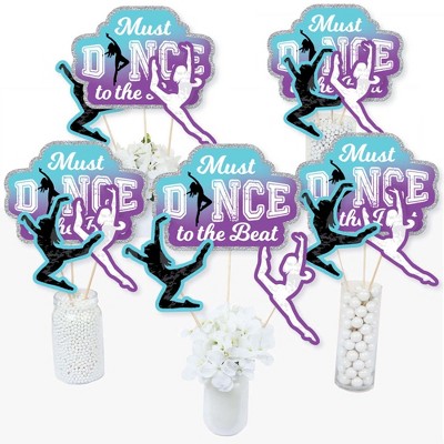 Big Dot of Happiness Must Dance to the Beat - Dance -Birthday Party or Dance Party Centerpiece Sticks - Table Toppers - Set of 15