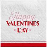 30ct 'Happy Valentine's Day' Disposable Lunch Napkins Red/White/Pink - Spritz™