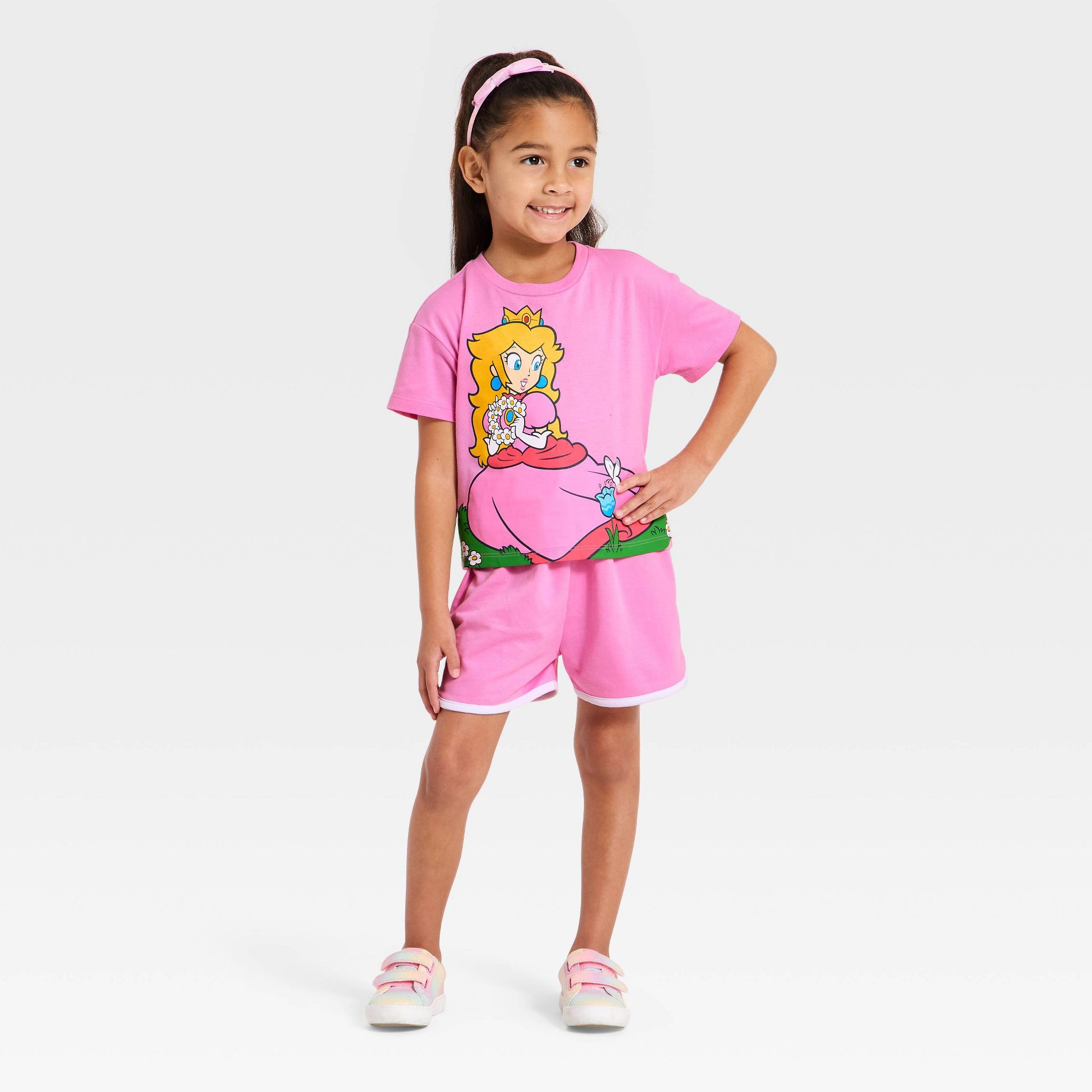 Toddler Girls' Nintendo Super Mario Princess Peach T-Shirt & Shorts Set - Pink
