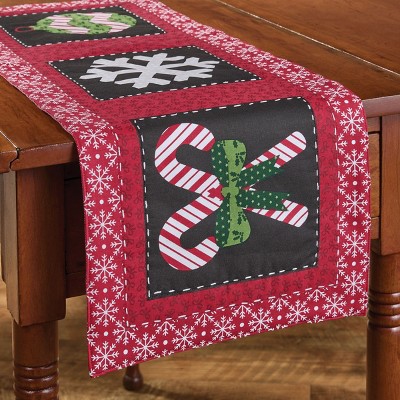 Park Designs Candycanes And Snowflakes Table Runner 13" X 36"