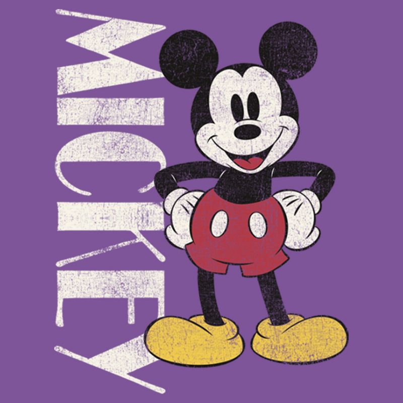Girl's Disney '90s Mickey Mouse Distressed T-Shirt, 2 of 5