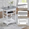 Syemin Kitchen Carts and Islands Mobile Rolling Kitchen Island Trolley Serving Cart Mobile Kitchen Storage Islands, White, 30"*15.8"*33.35" - 2 of 4