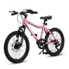 20inch Kids Bike For 8-12 Years Kids, 14 Inch Height Carbon Steel Frame Mountain Bikes With 7-Speed Rear Derailleur, Dual Disc Brakes Suspension Fork - 3 of 4