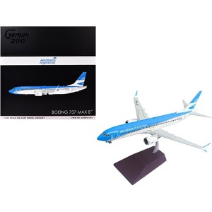 Boeing 737 MAX 8 Commercial Aircraft "Aerolineas Argentinas" (LV-KEJ) White and Blue 1/200 Diecast Model Airplane by GeminiJets - 1 of 4