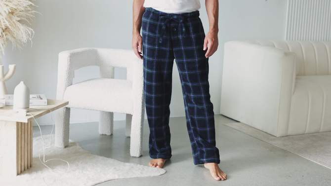 Men's Soft Plush Fleece Pajama Pants, Warm Long Lounge Bottoms, 2 of 8, play video